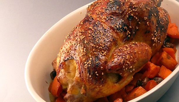 Pintade laquée au miel