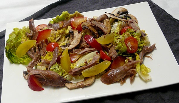 Salade de canard aux prunes