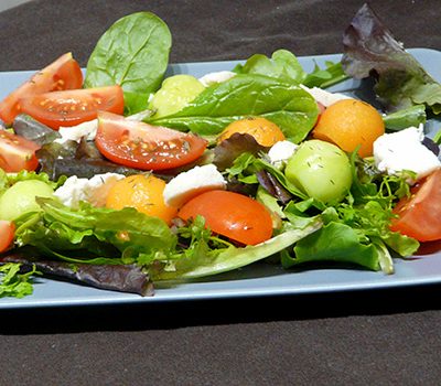 Salade melon concombre tomates