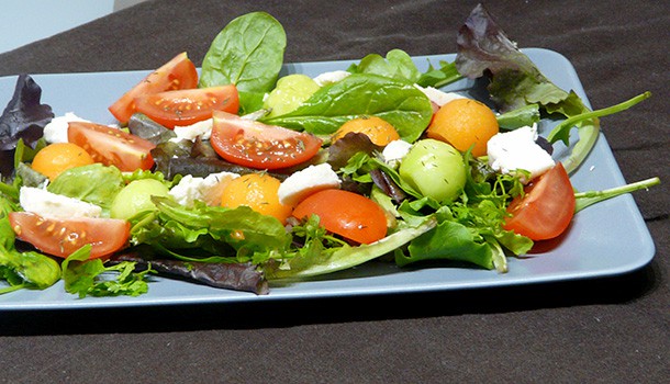 Salade melon concombre tomates