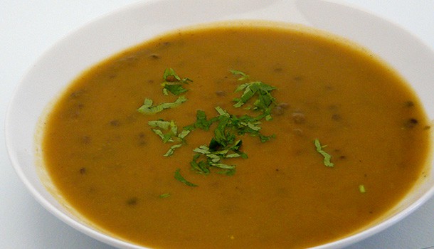 Soupe de potiron et lentilles