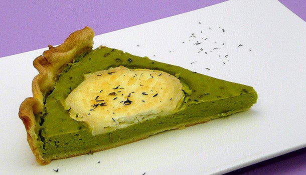 Tarte aux petits pois et au chèvre