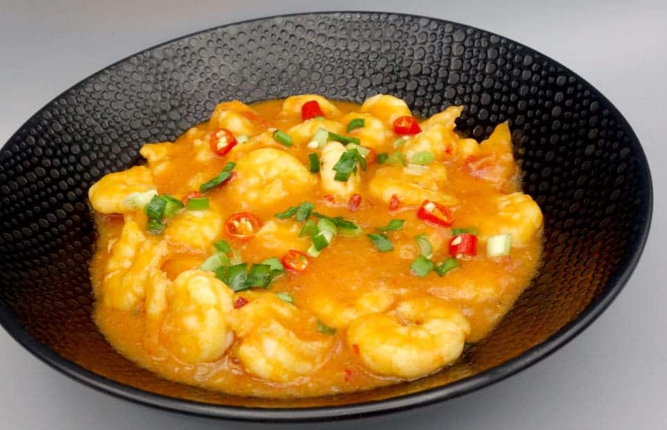 Crevettes sauce piquante