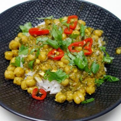 Curry pois chiches épinards