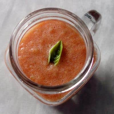 Gaspacho tomates cerises basilic