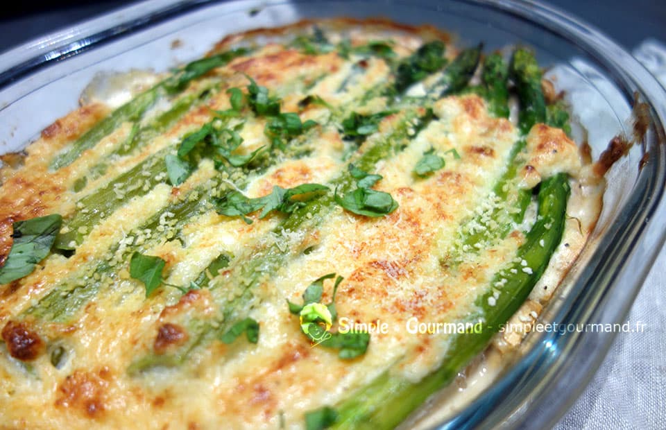 Gratin d’asperges et de champignons