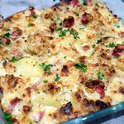 Gratin chou-fleur jambon