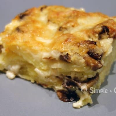 Gratin de pommes de terre et champignons