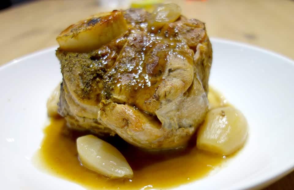 Jarret de veau confit au champagne