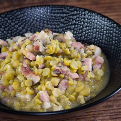 Mijoté pois cassés lardons miso