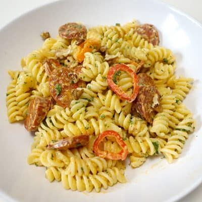 Pâtes crémeuses au chorizo