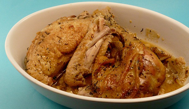 Poulet à l’ail confit