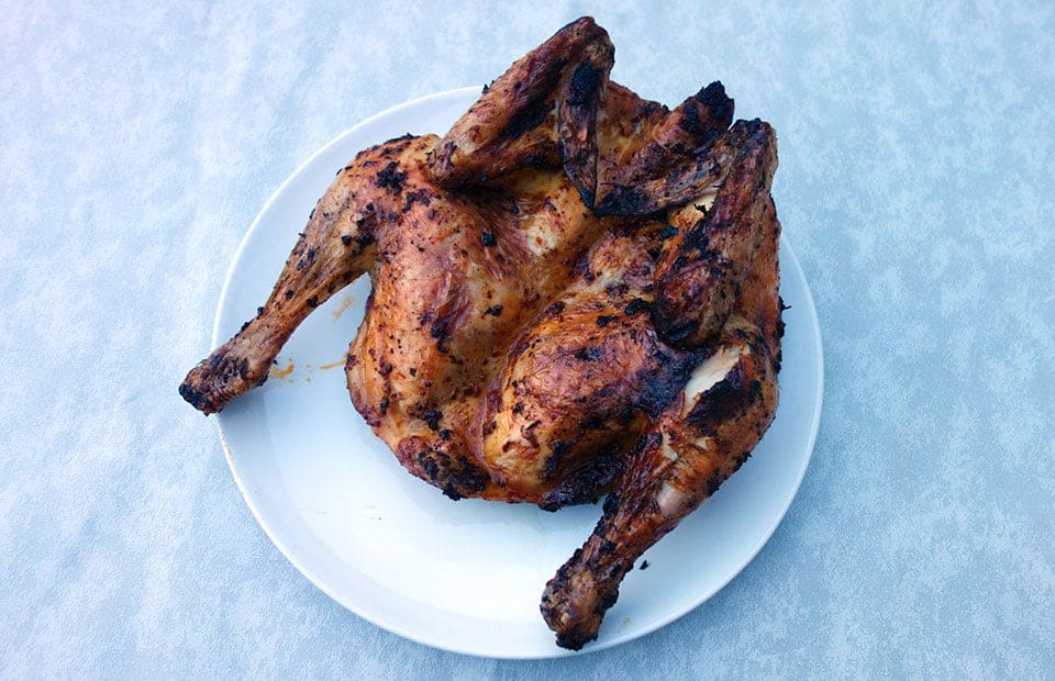 Poulet crapaudine au barbecue