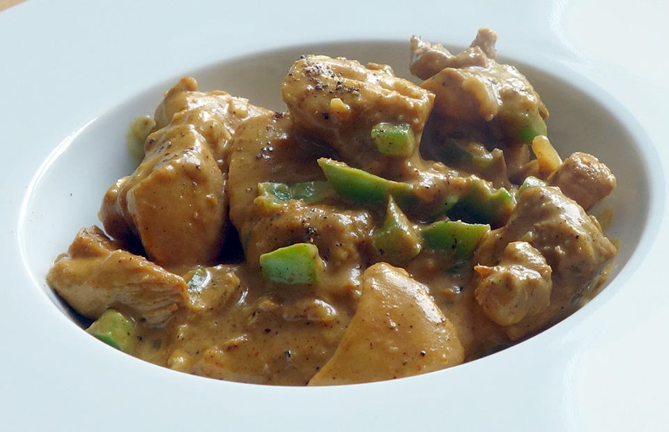 Poulet au curry et au poivre