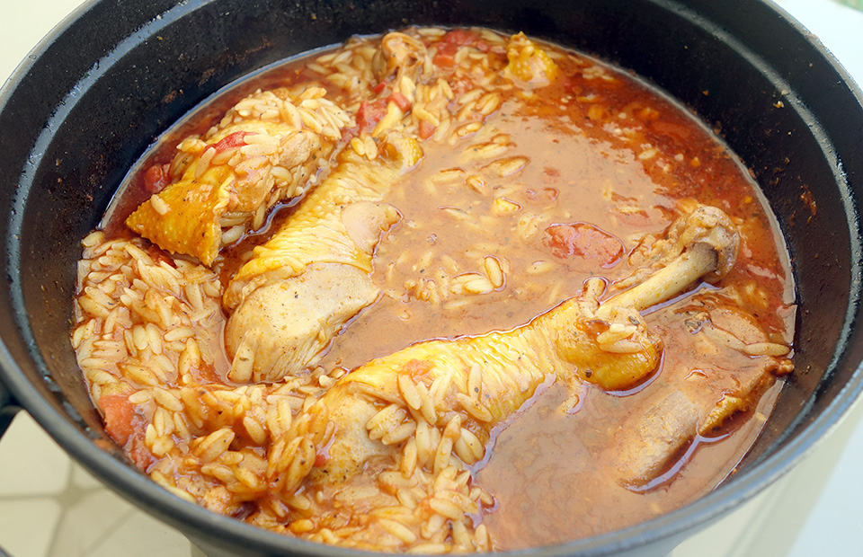 Poulet aux pâtes à la grecque