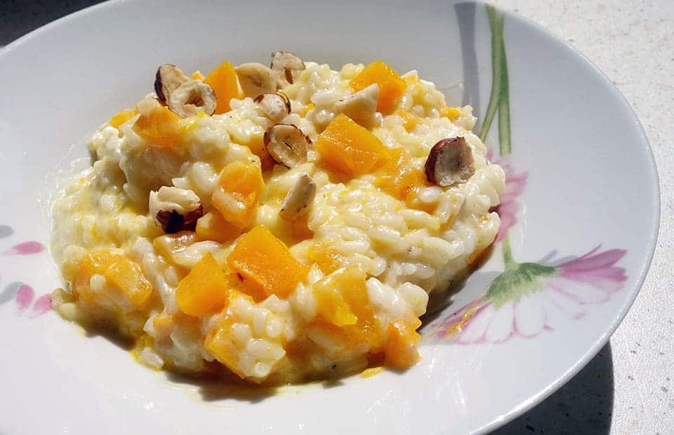 Risotto au potimarron et aux noisettes