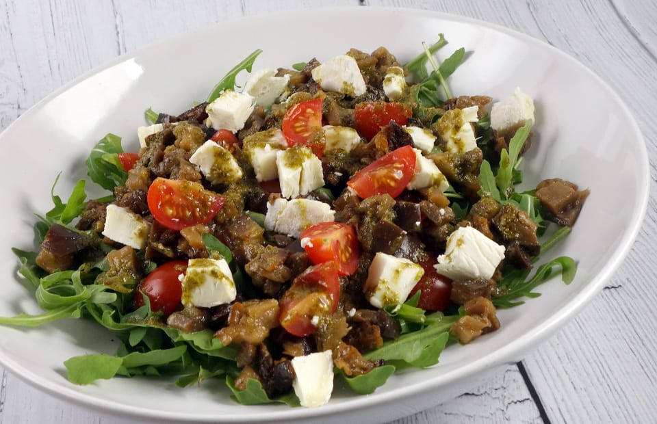 Salade aubergines chèvre