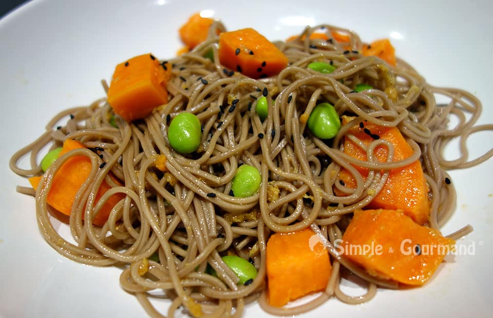 Salade de soba aux patates douces