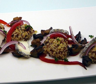 Salade quinoa chèvre et aubergine