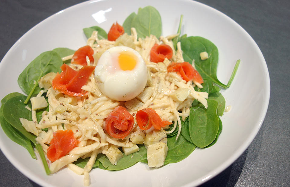 Salade céleri remoulade saumon oeuf