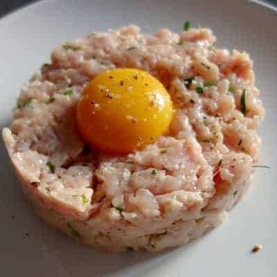 Tartare de veau feuille d'huîtres