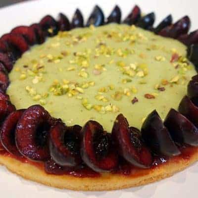 Tarte cerises pistaches