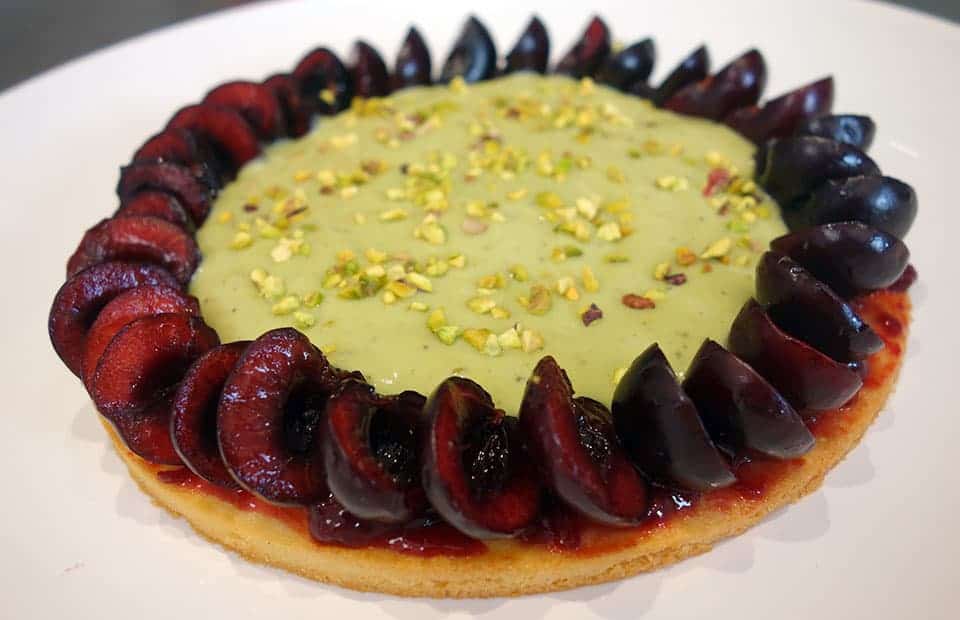 Tarte cerises pistaches