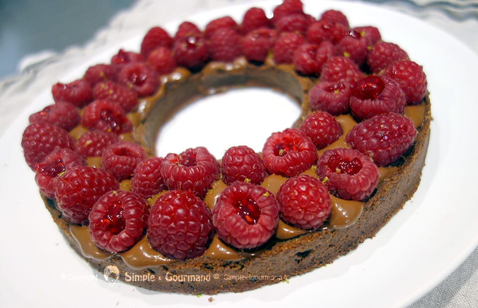 Tarte framboises chocolat