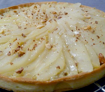 Tarte aux noisettes et aux poires