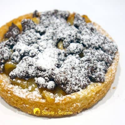 Tarte aux poires et crumble cacao