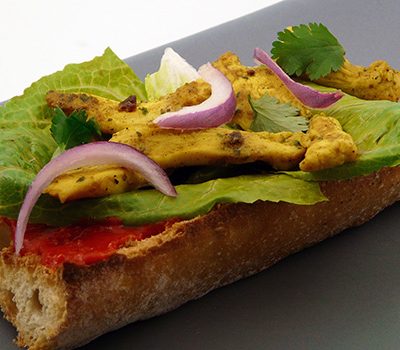 Tartine poulet curry
